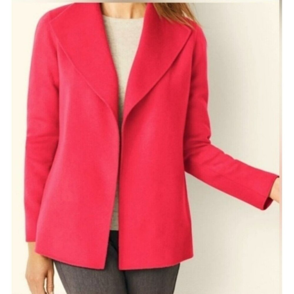 Talbots Petite Women Open Front Jacket Sz P Hot Pink Elle Woods Legally Blonde